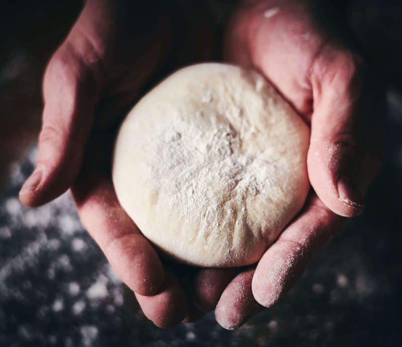 Dough in hands