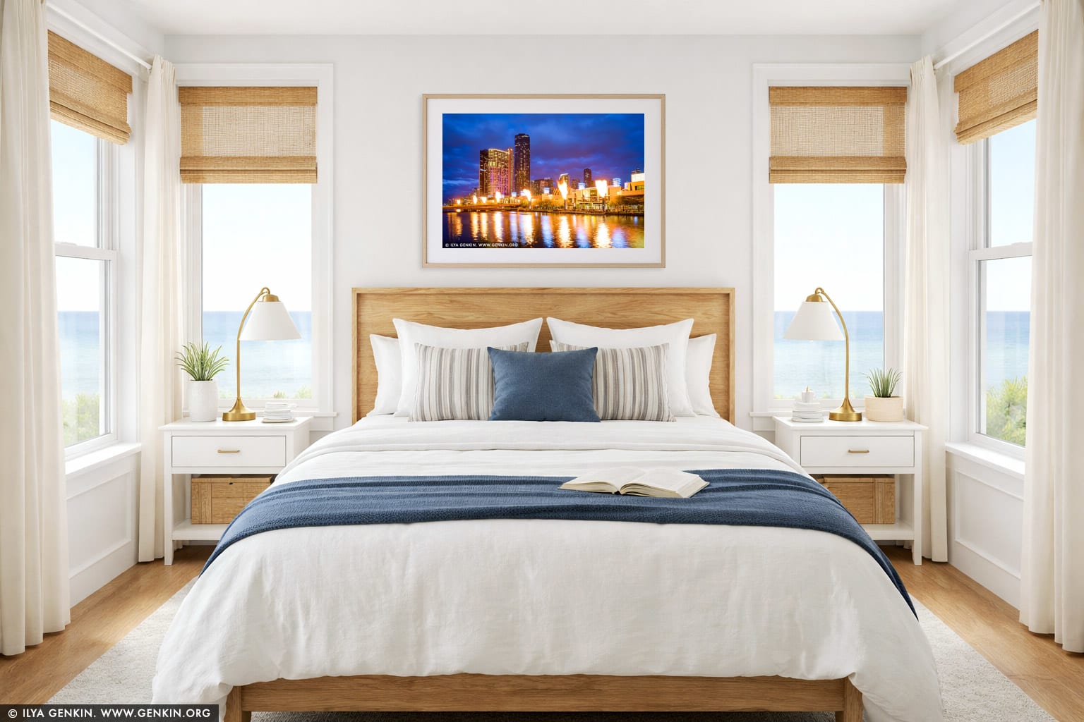 Crown Melbourne's Gas Brigade Fireballs Show wall art in a bedroom interior