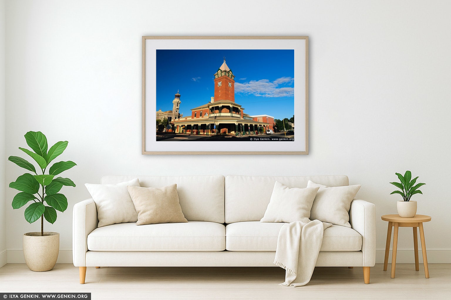 Broken Hill Post Office wall art in a contemporary living room interior