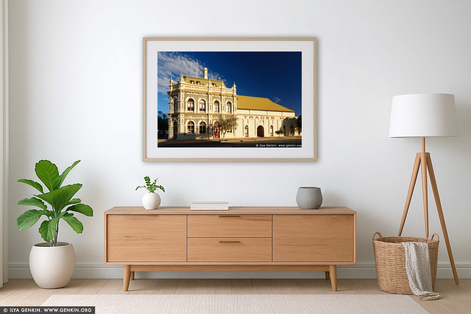 Trades Hall at Broken Hill wall art in a contemporary living room interior