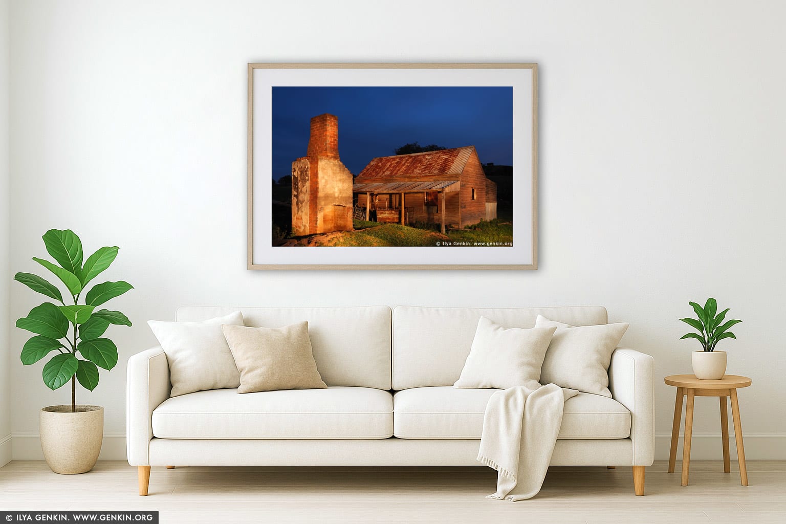 Abandoned Farmhouse wall art in a luxury living room interior