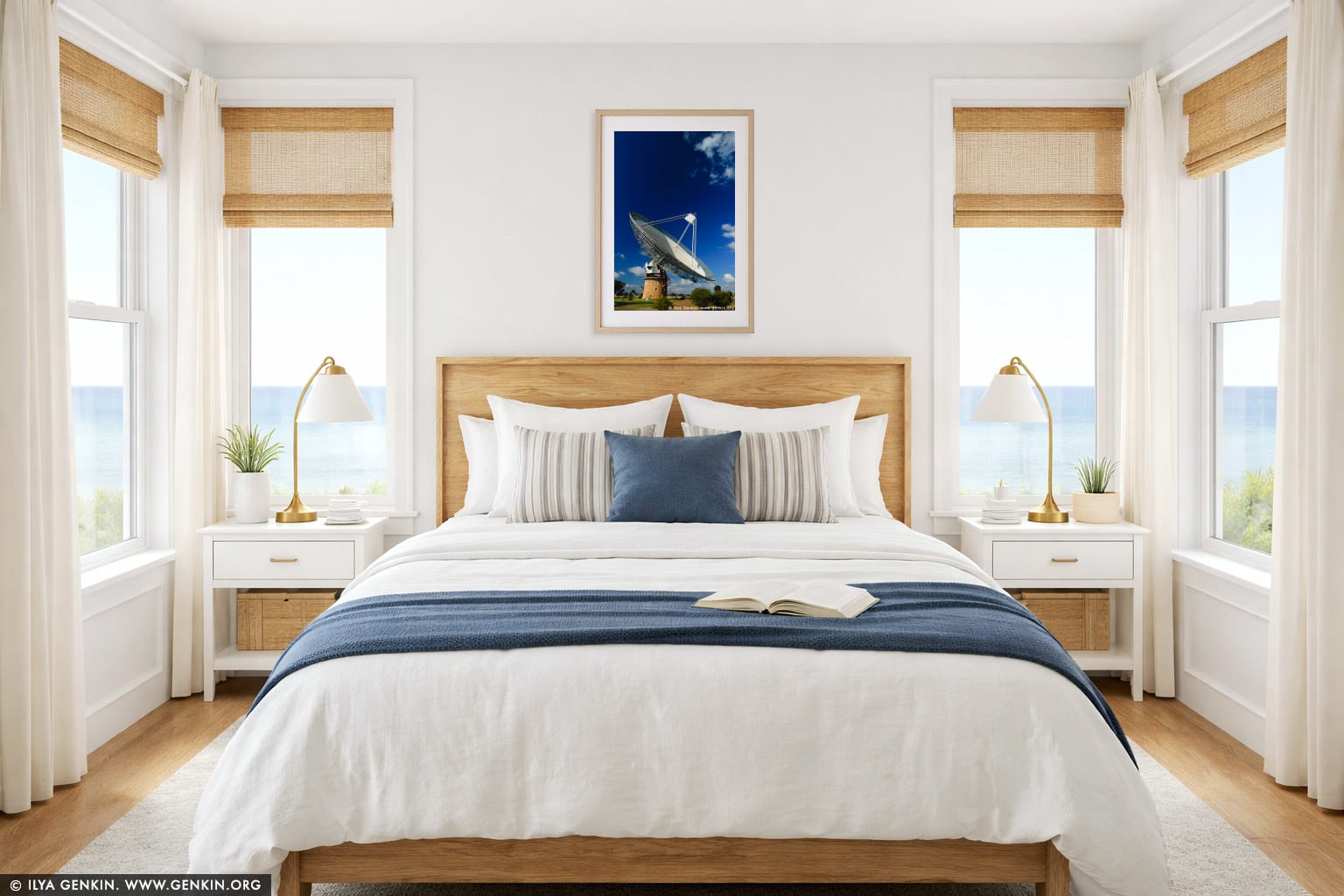 Radio Antenna Dish wall art in a luxury living room interior