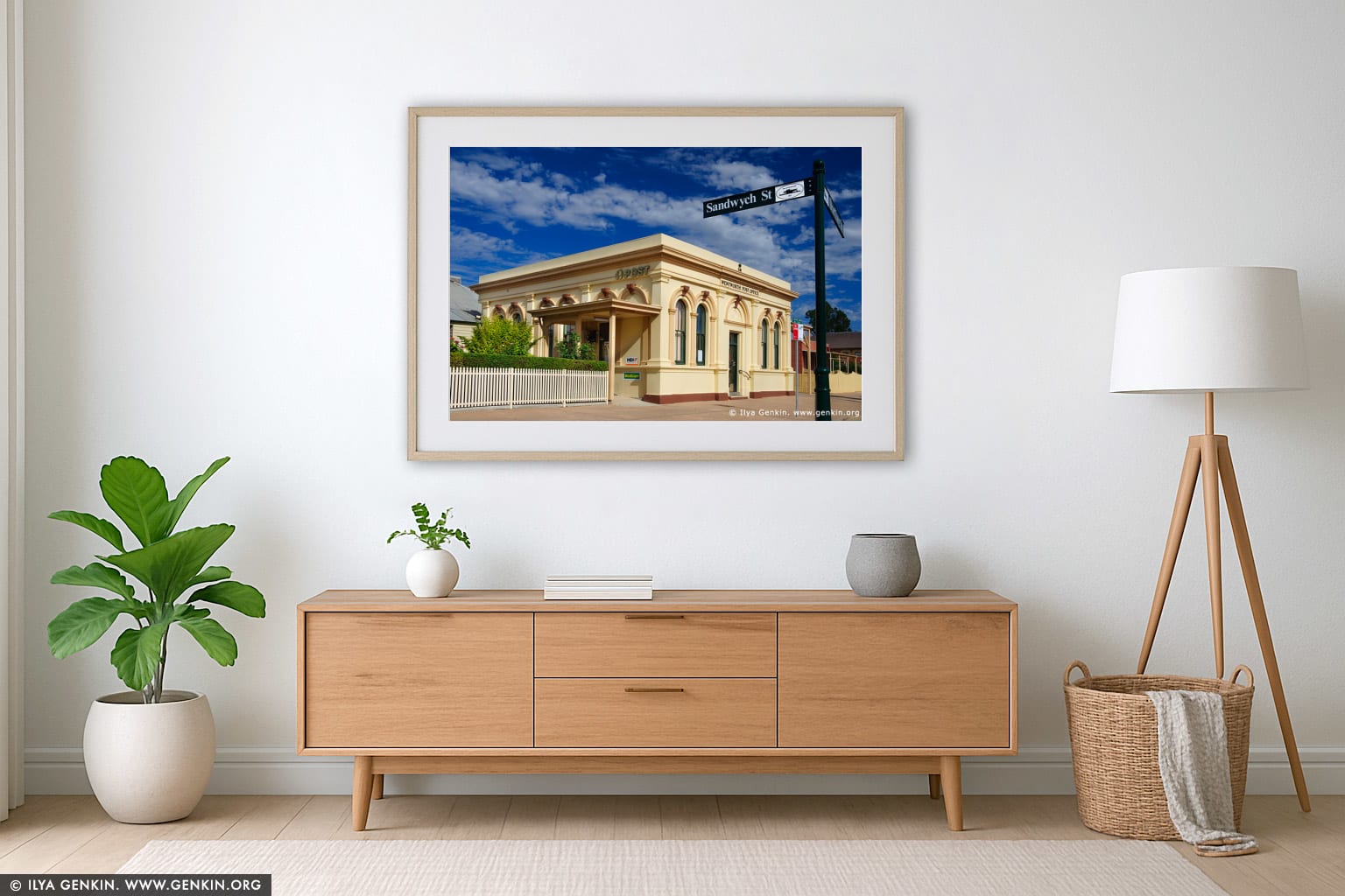 Wentworth Post Office wall art in a luxury living room interior