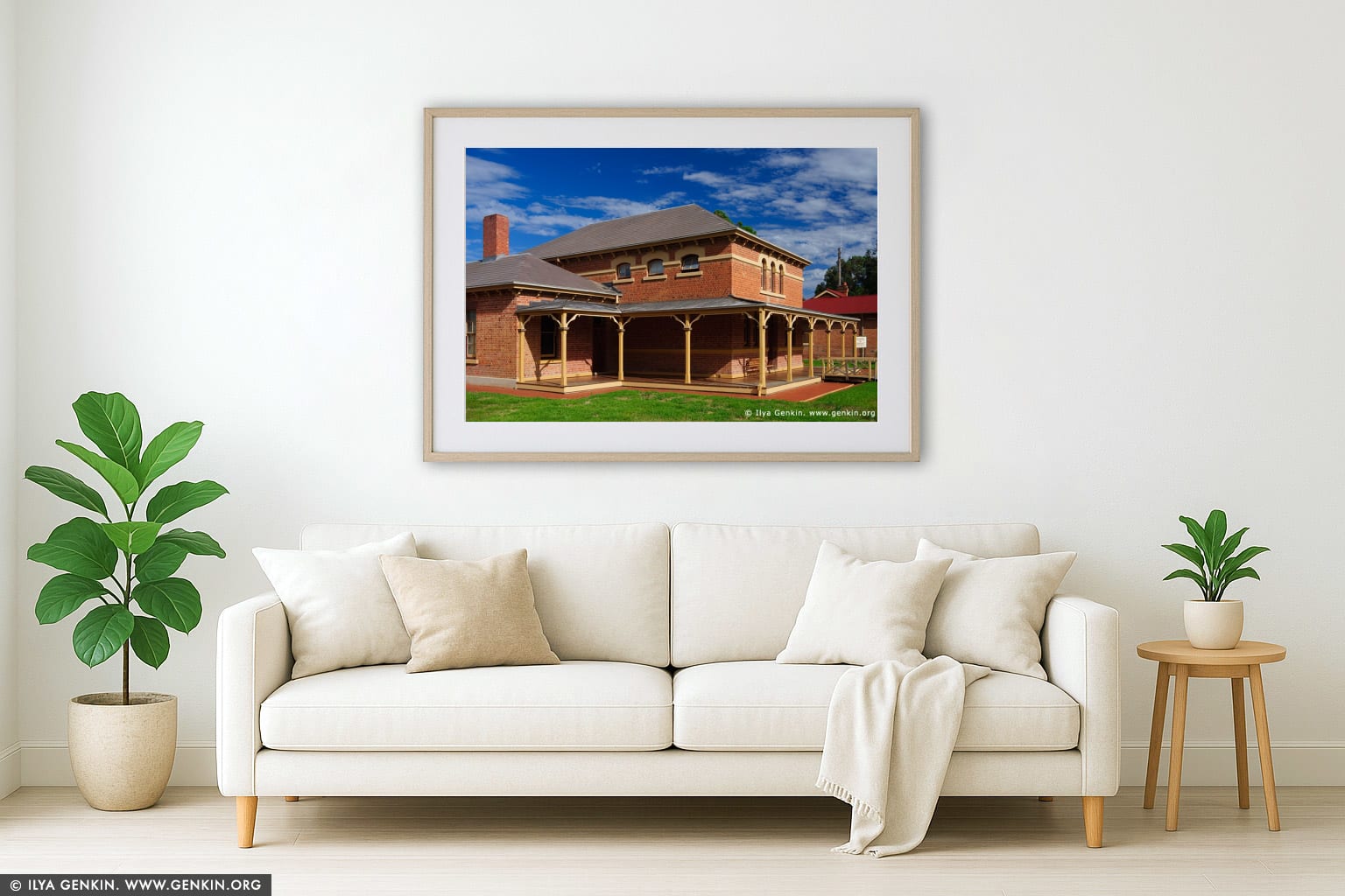 Wentworth Court House wall art in a minimalist living room interior