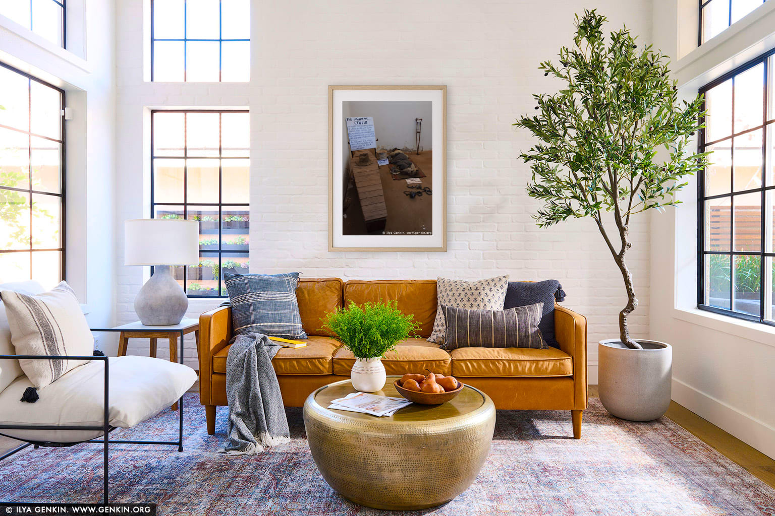 Prison Cell in Old Wentworth Gaol wall art in a contemporary living room interior