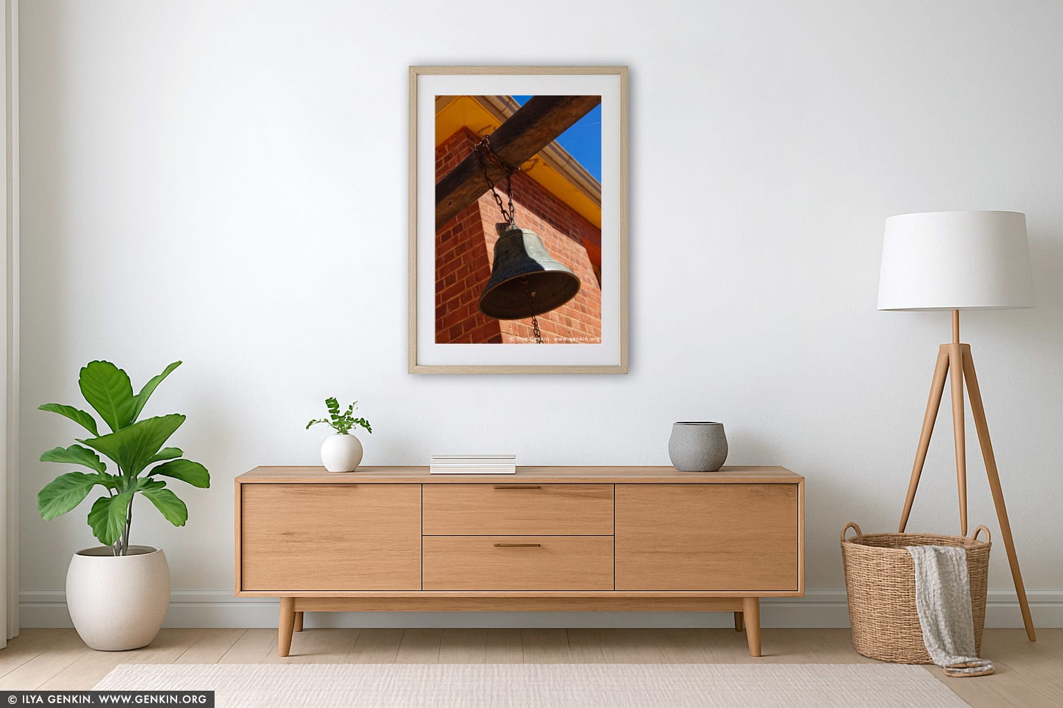 Bell in Old Wentworth Gaol wall art in a luxury living room interior