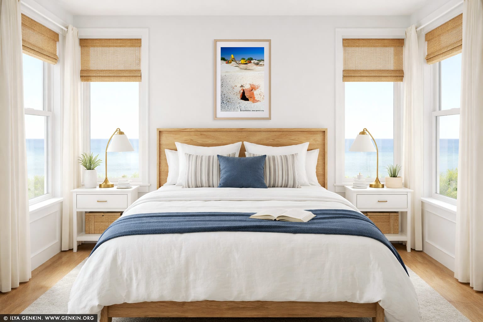 White Cliffs Opal Mines wall art in a minimalist living room interior