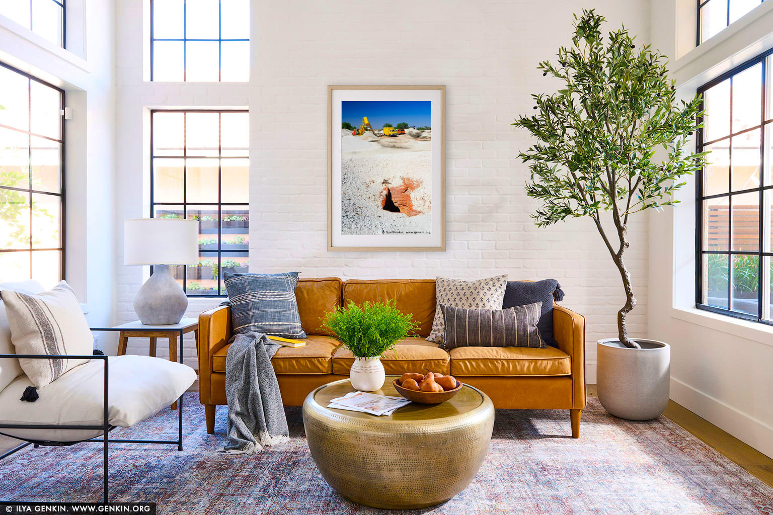 White Cliffs Opal Mines wall art in a modern living room interior