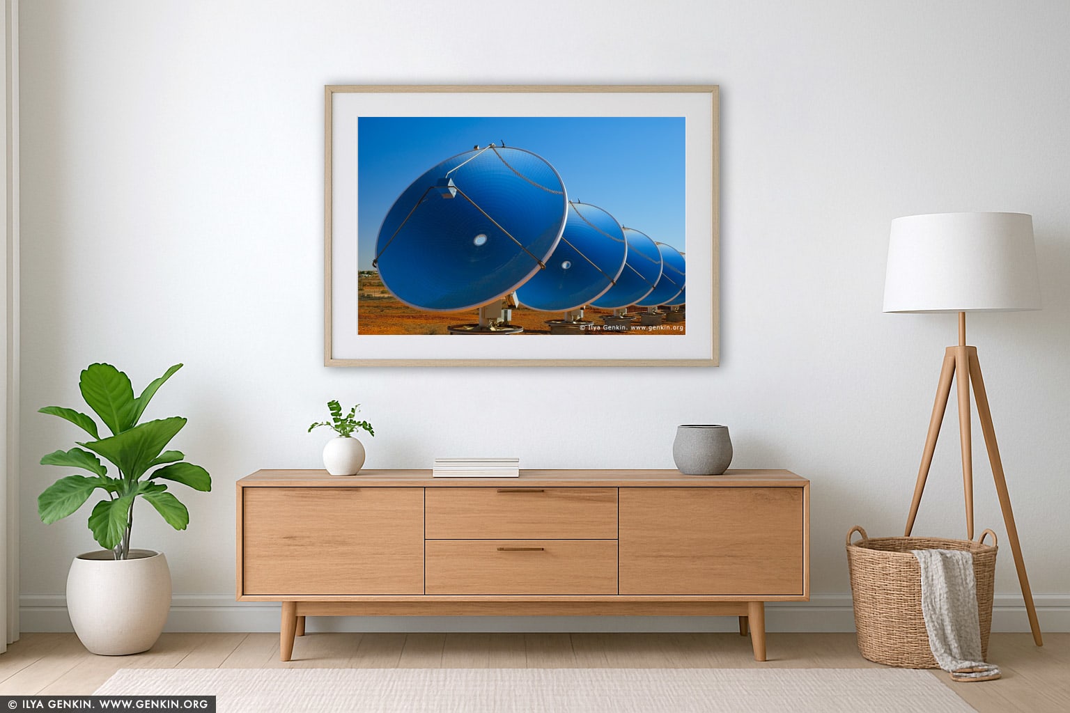 White Cliffs Solar Power Station wall art in a modern living room interior