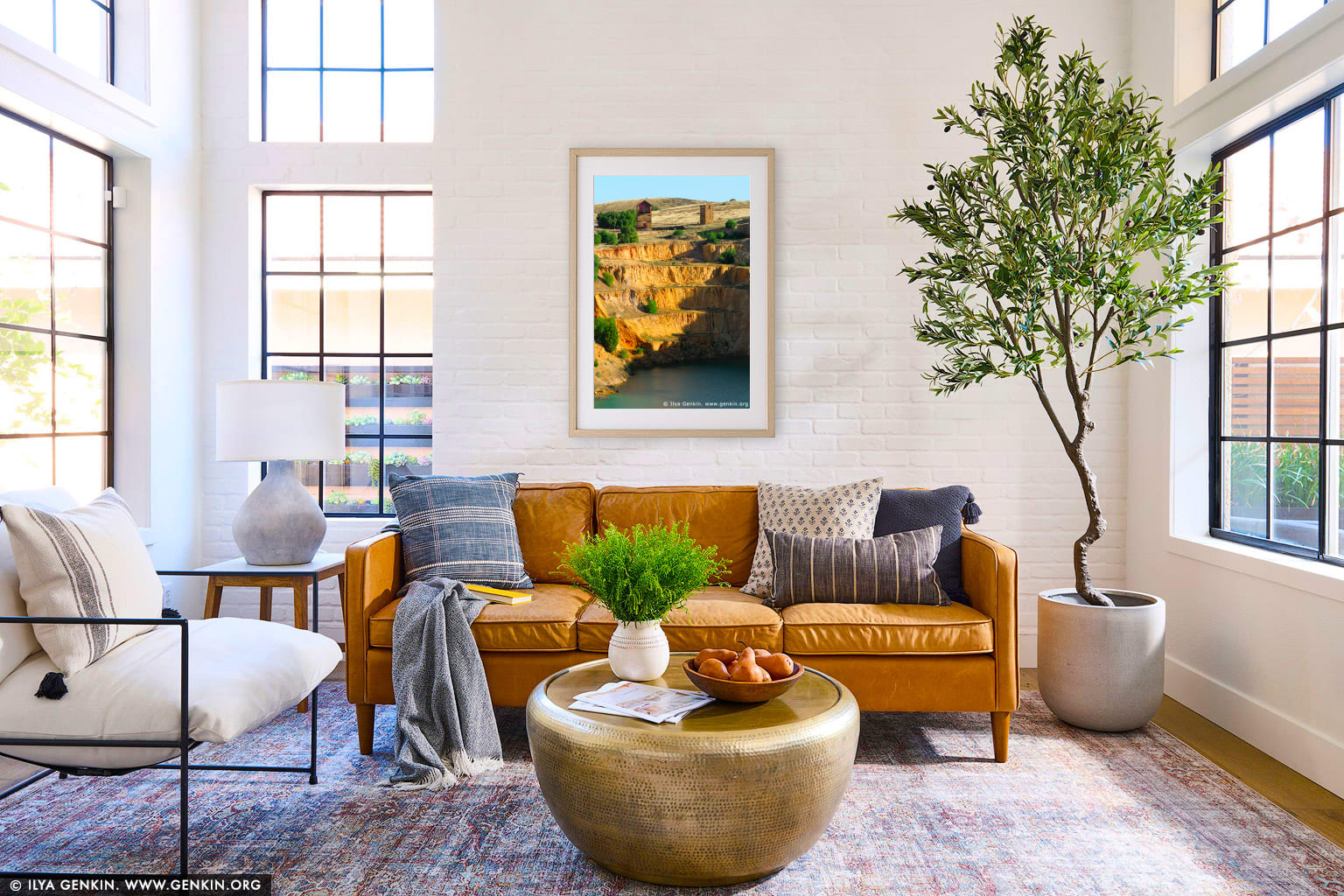 Burra Burra ('Monster Mine') Open Cut Copper Mine Pit wall art in a contemporary living room interior