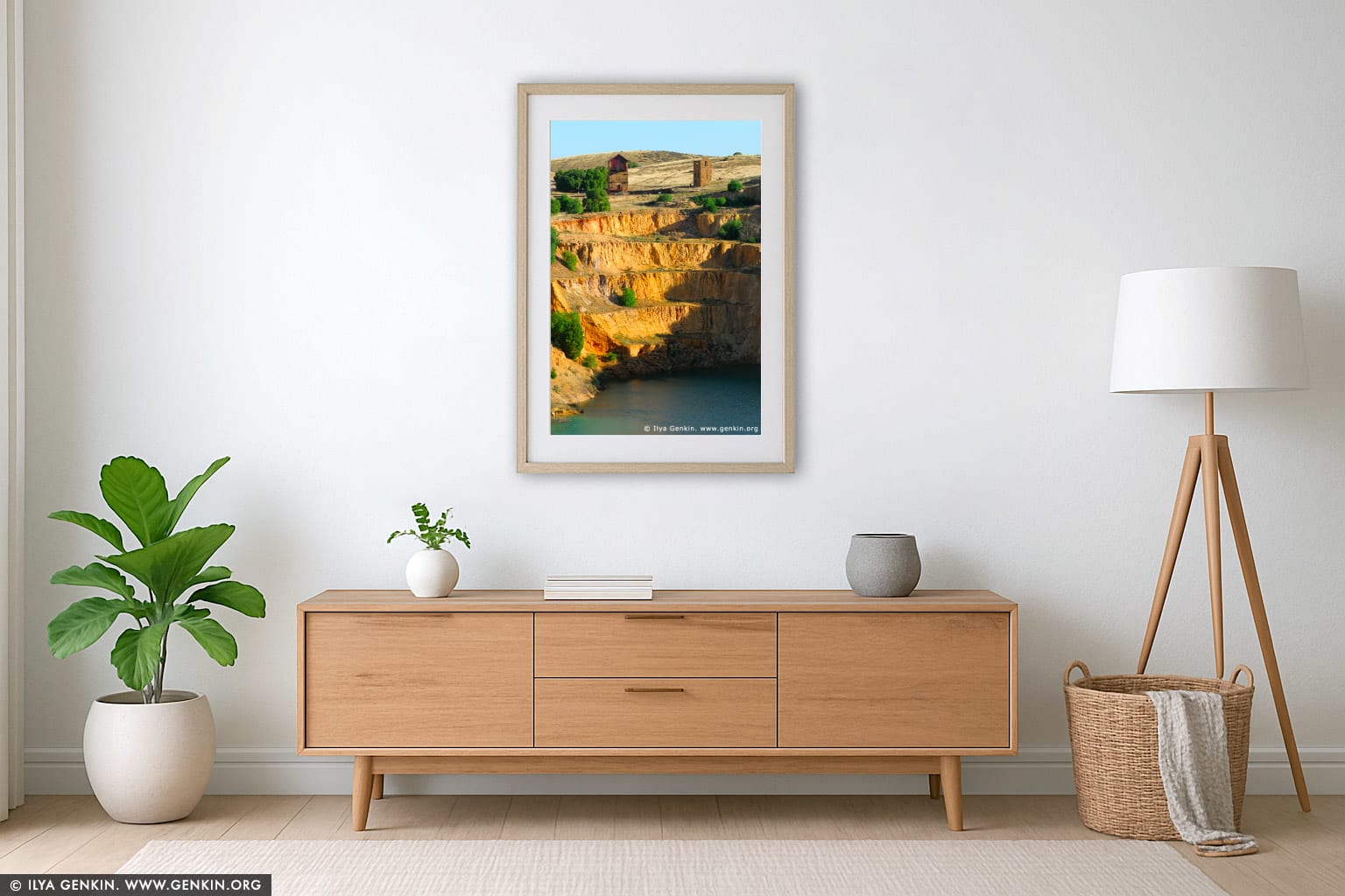 Burra Burra ('Monster Mine') Open Cut Copper Mine Pit wall art in a minimalist living room interior