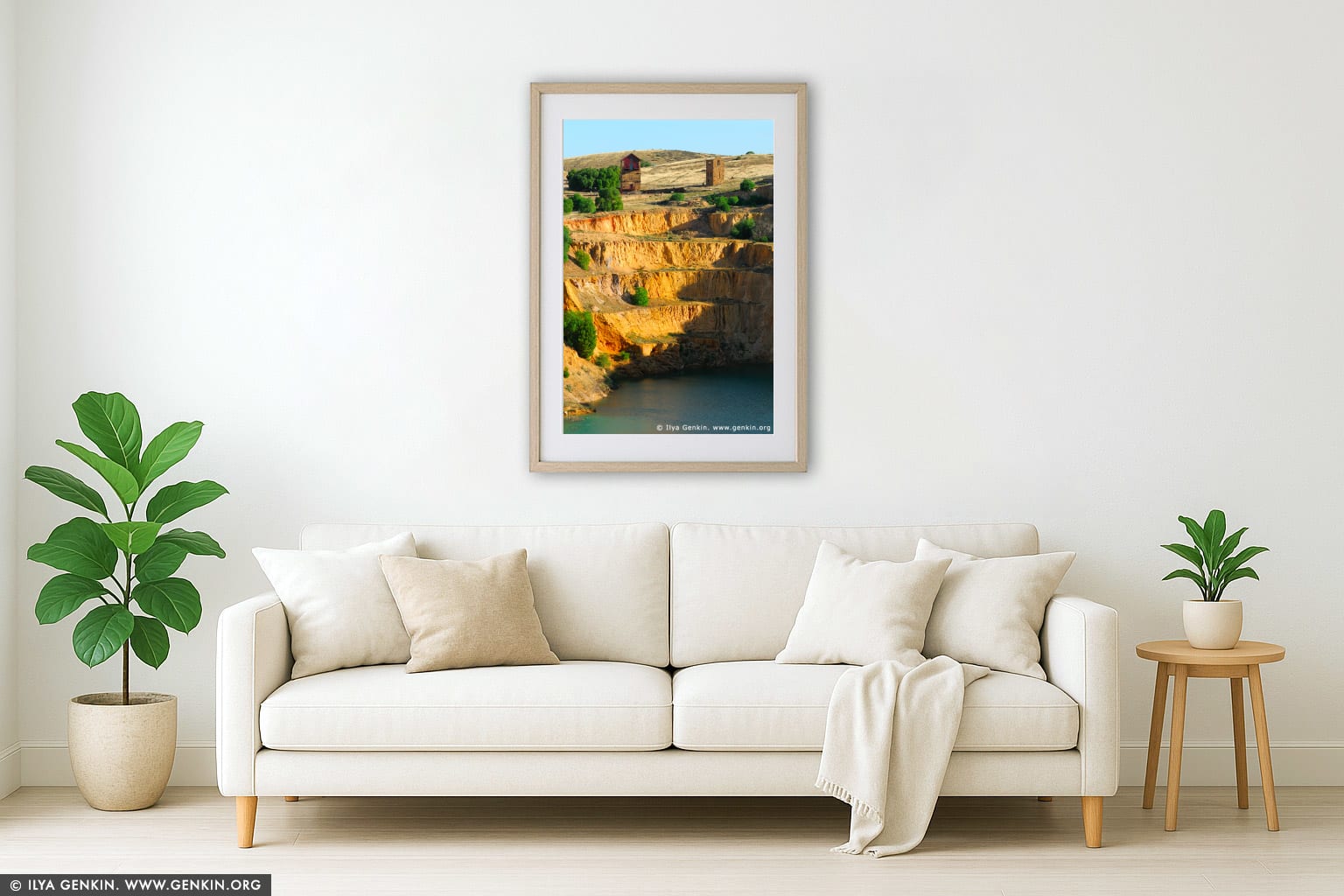 Burra Burra ('Monster Mine') Open Cut Copper Mine Pit wall art in a modern living room interior