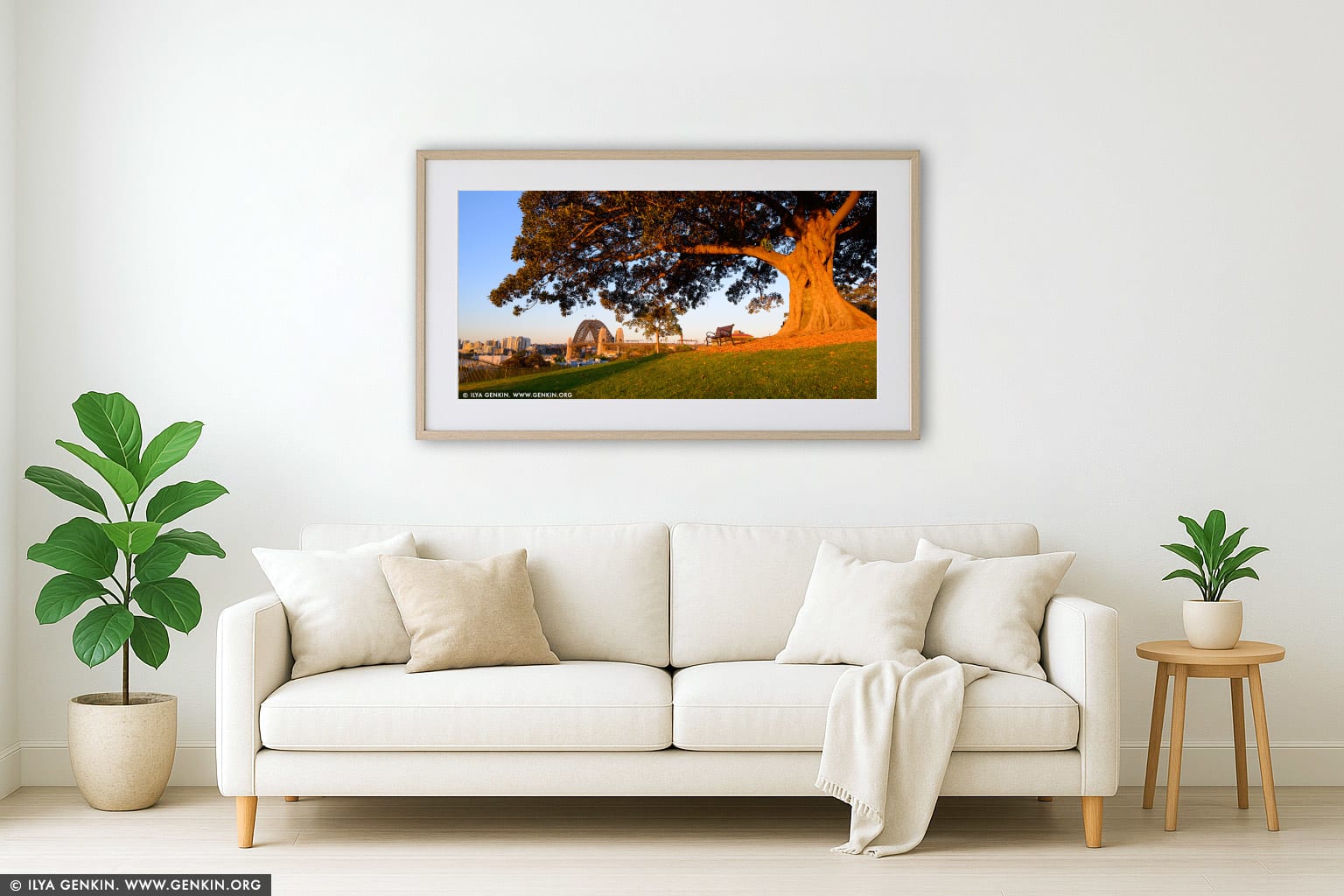 Sunset at Observatory Hill wall art in a modern living room interior