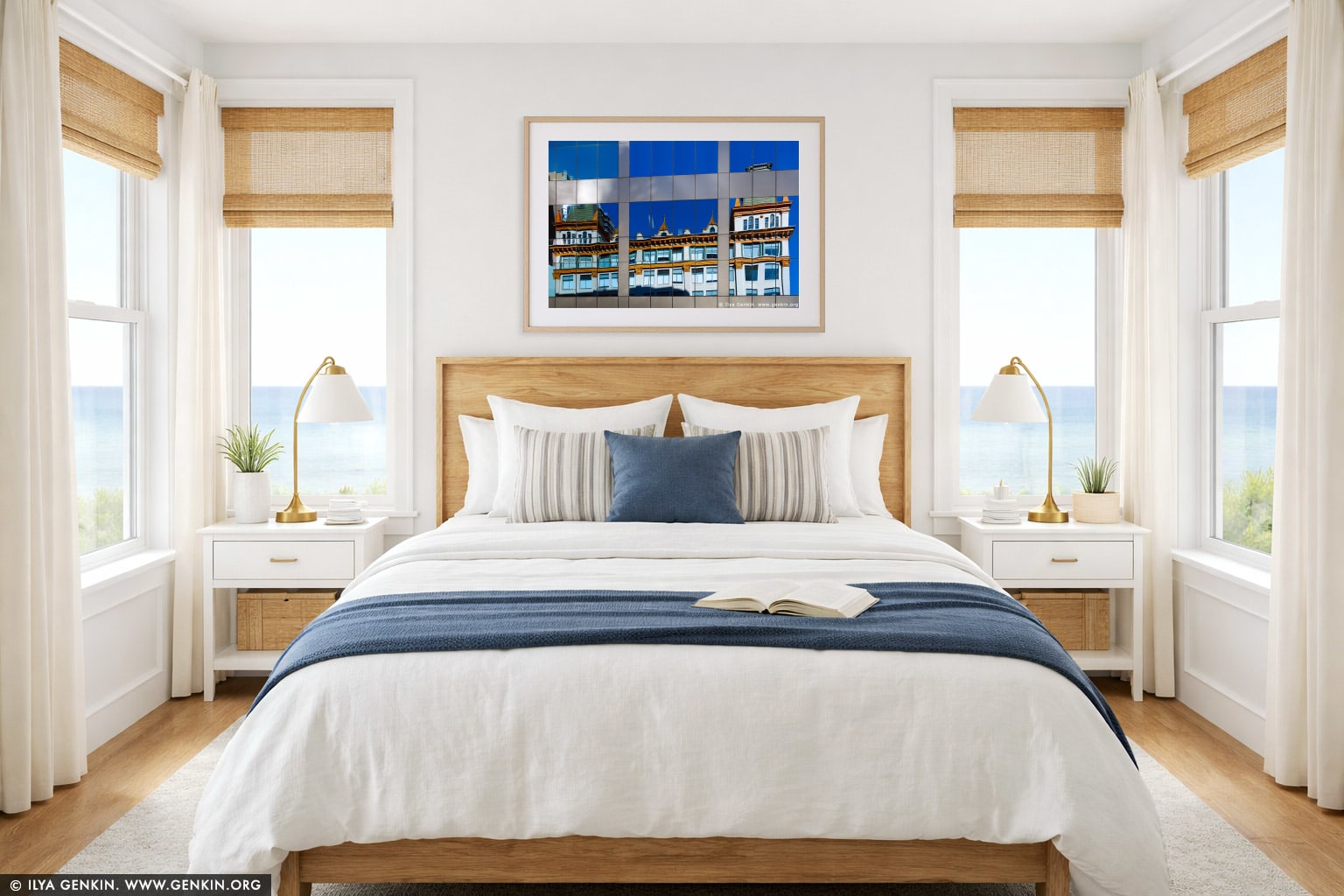 Downing Centre at Liverpool Street wall art in a bedroom interior