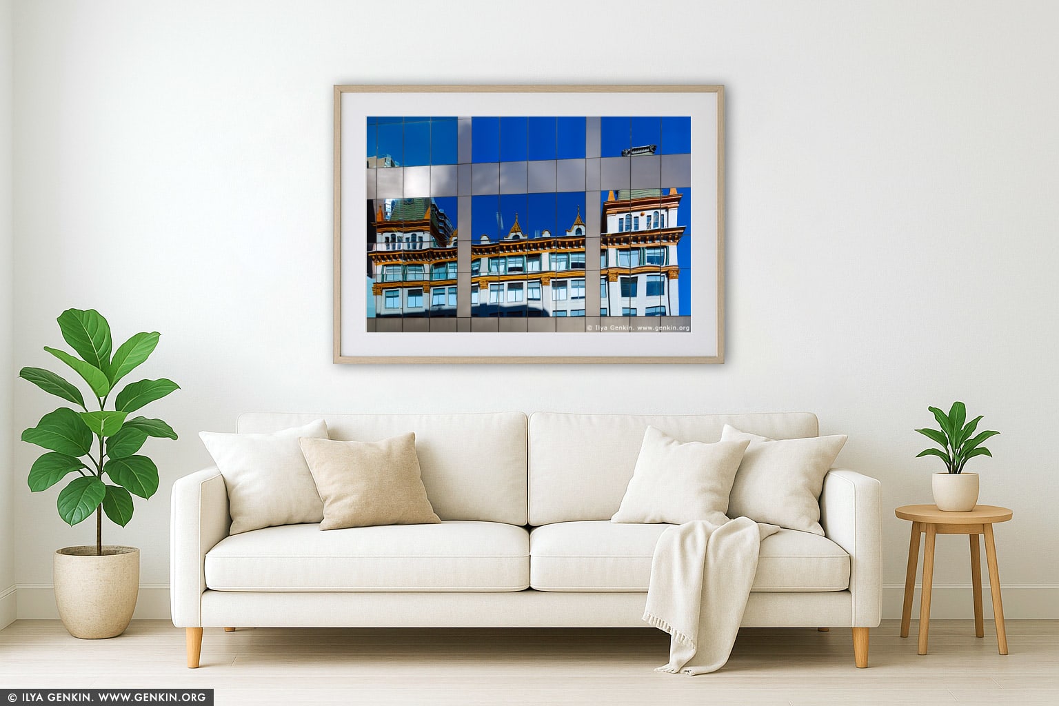 Downing Centre at Liverpool Street wall art in a modern living room interior