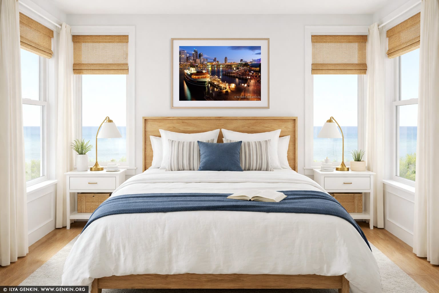'South Steyne' Floating Restaurant and Function Centre wall art in a bedroom interior