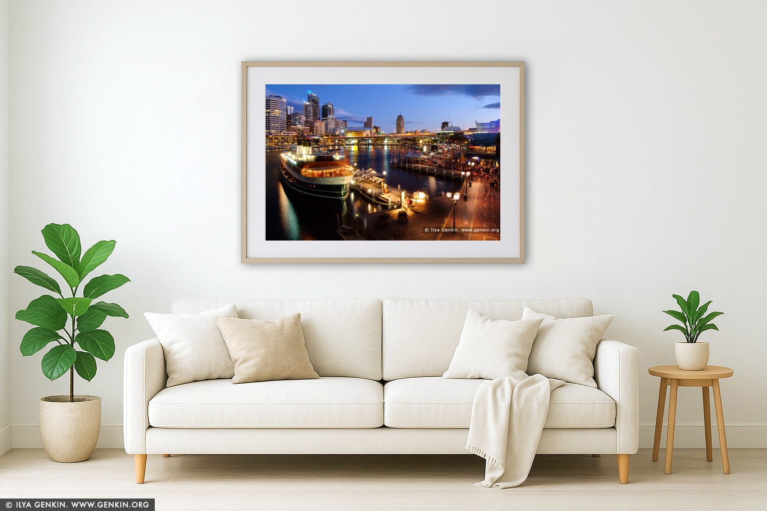 'South Steyne' Floating Restaurant and Function Centre wall art in a modern living room interior