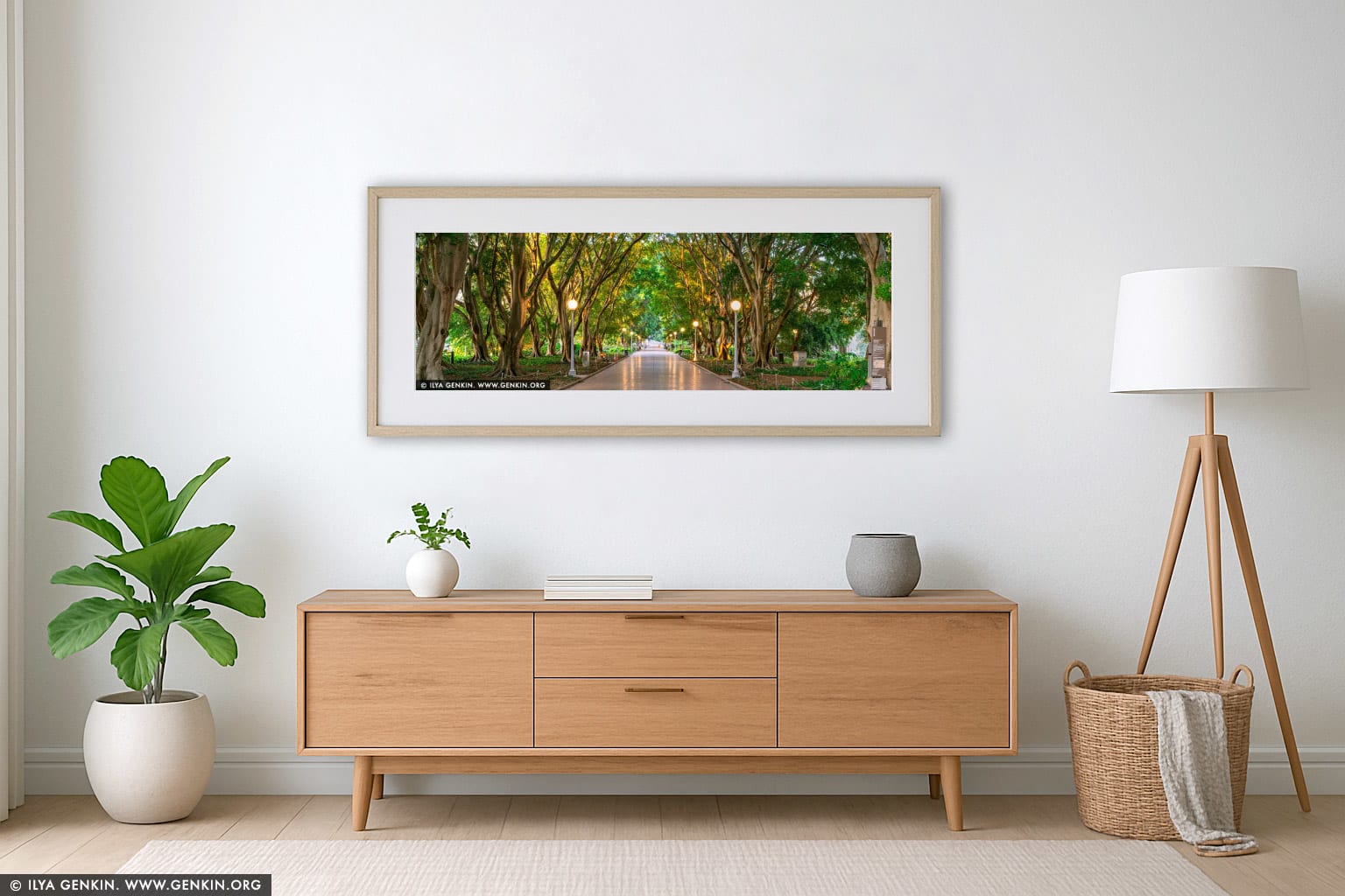 Between Two Lights, Hyde Park wall art in a contemporary living room interior
