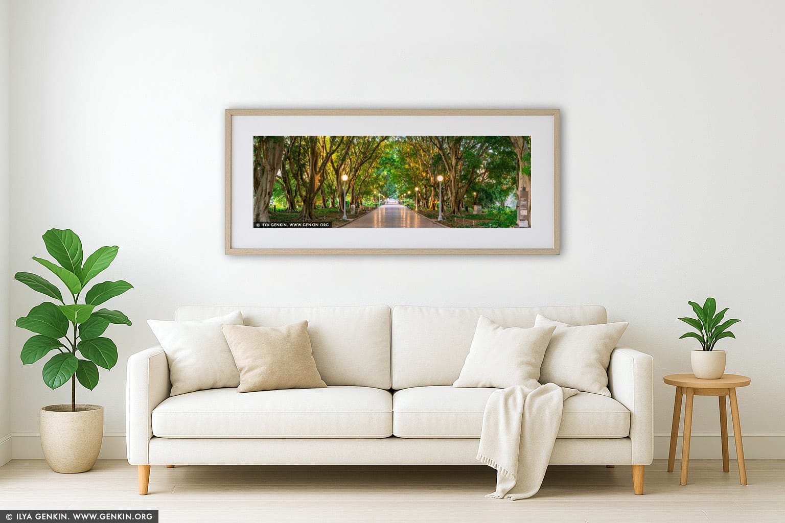 Between Two Lights, Hyde Park wall art in a luxury living room interior