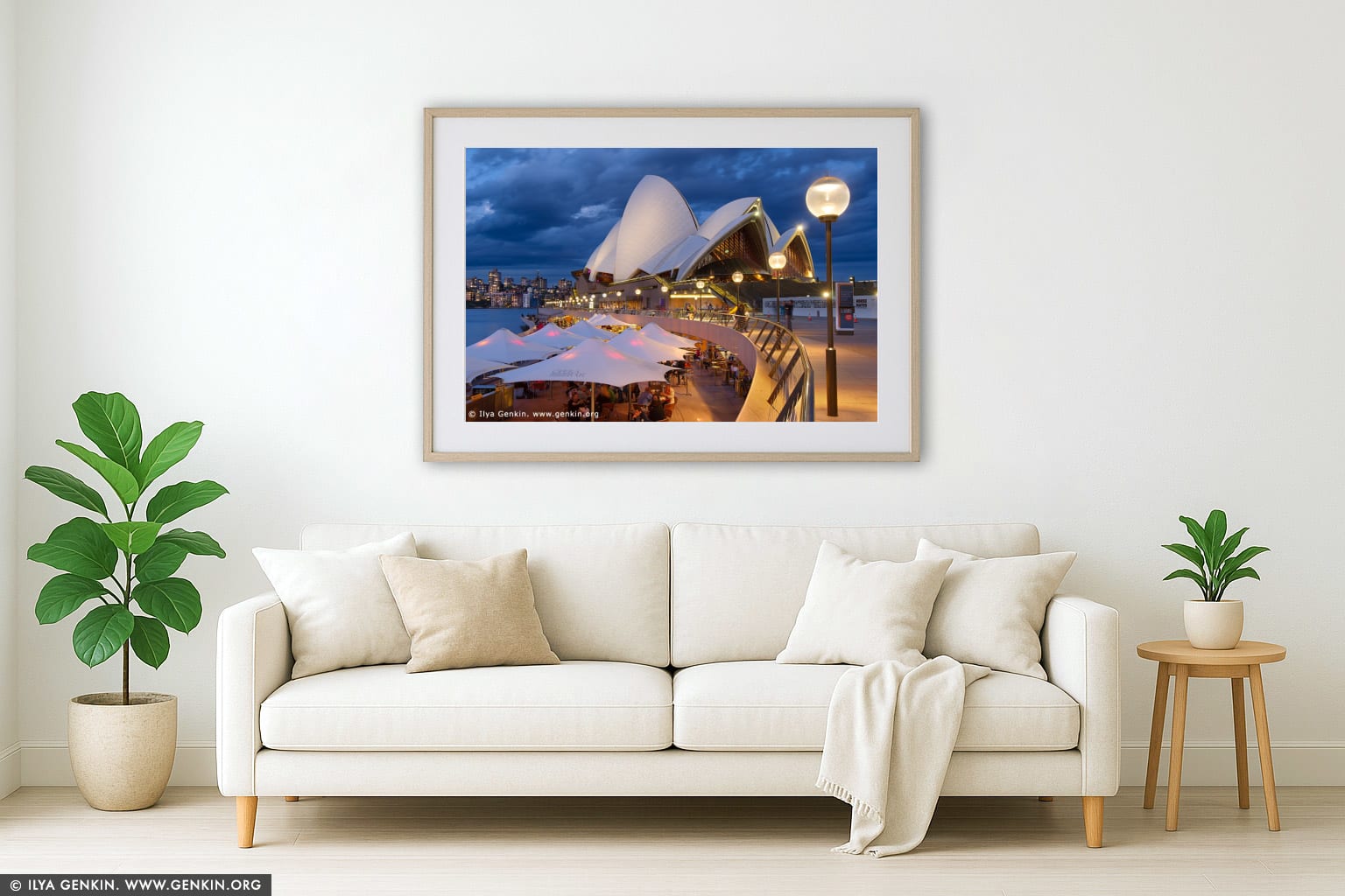 Friday Evening at Sydney Opera House wall art in a luxury living room interior