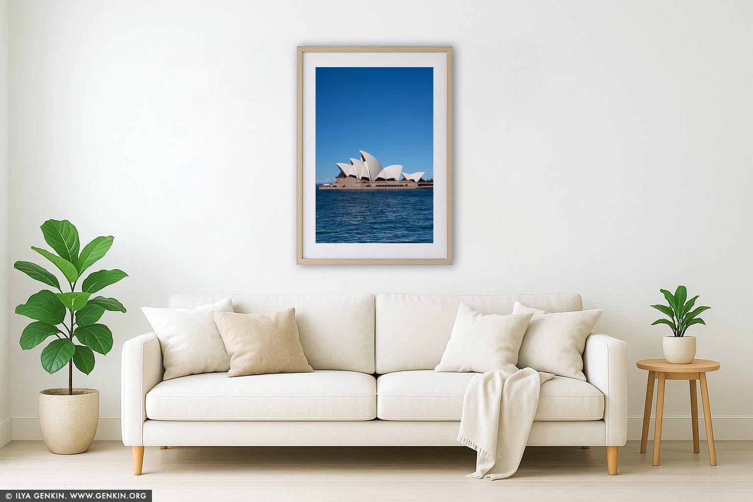 Sydney Opera House at Daytime wall art in a modern living room interior