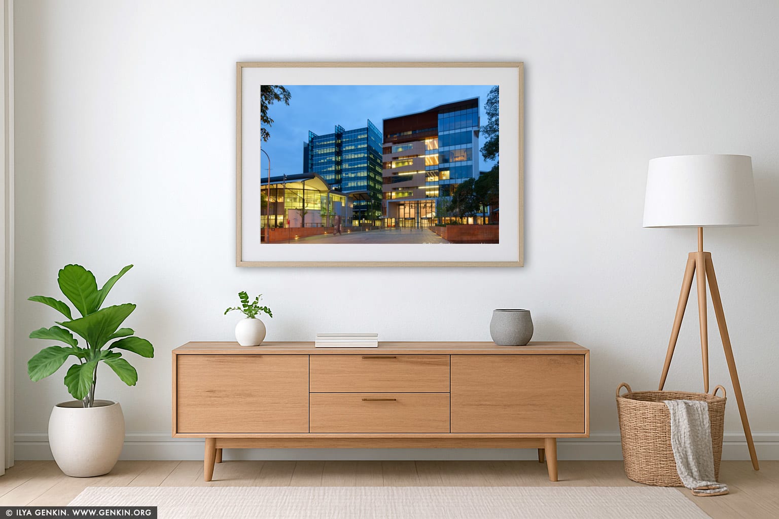 Parramatta Justice Precinct wall art in a luxury living room interior