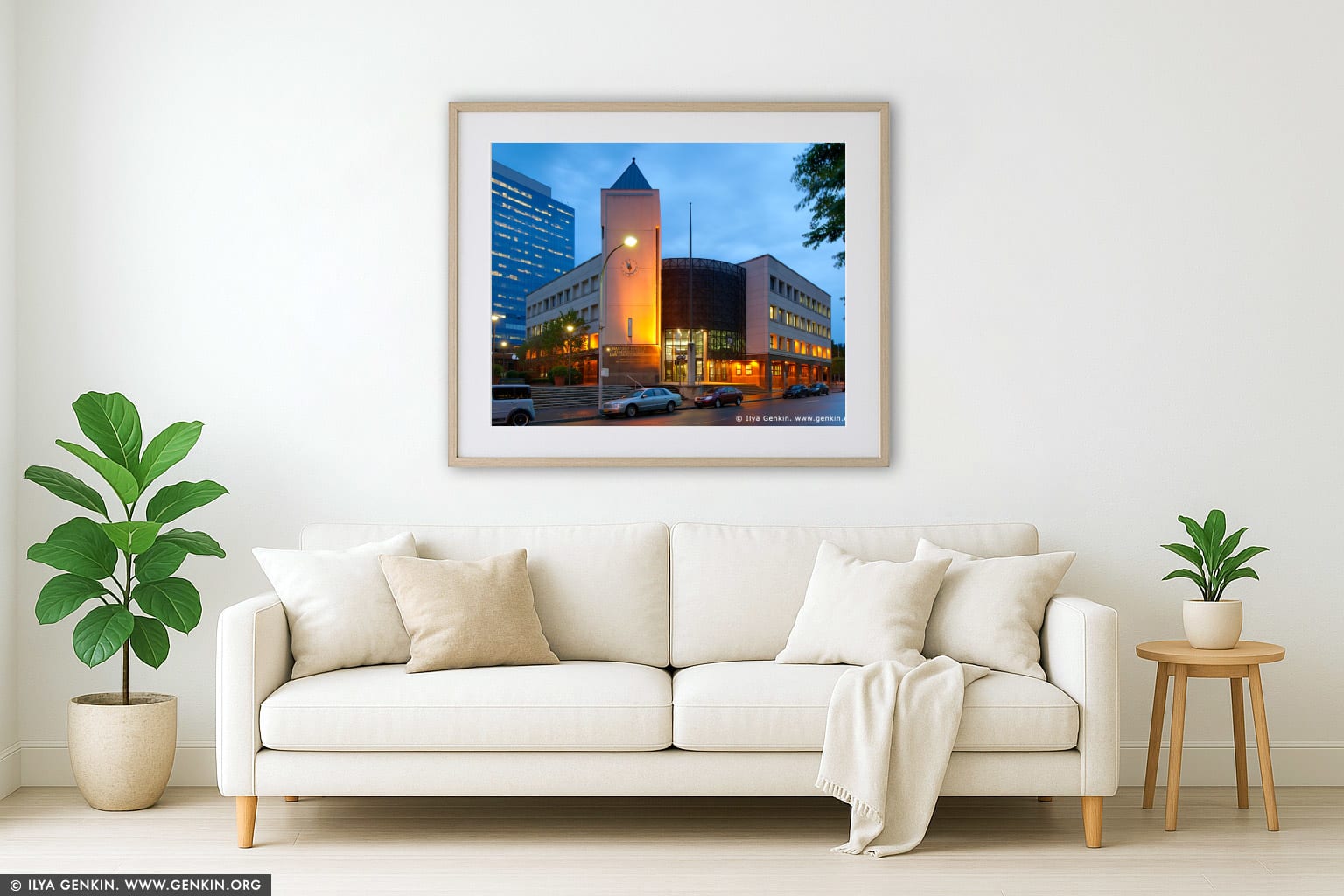 Garfield Barwick Commonwealth Law Courts wall art in a luxury living room interior
