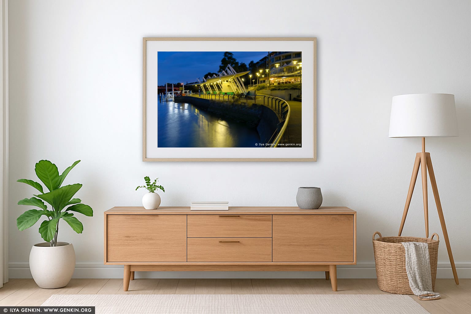 Parramatta Ferry Wharf wall art in a luxury living room interior