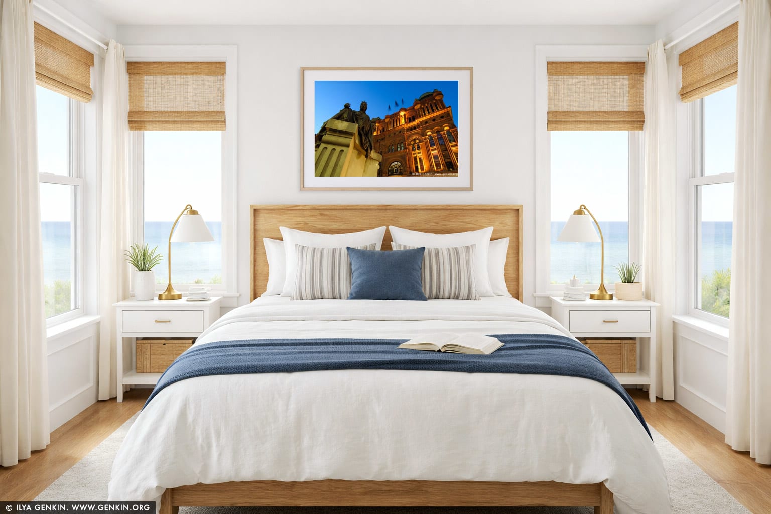 Queen Victoria Building (QVB) at Dusk wall art in a bedroom interior