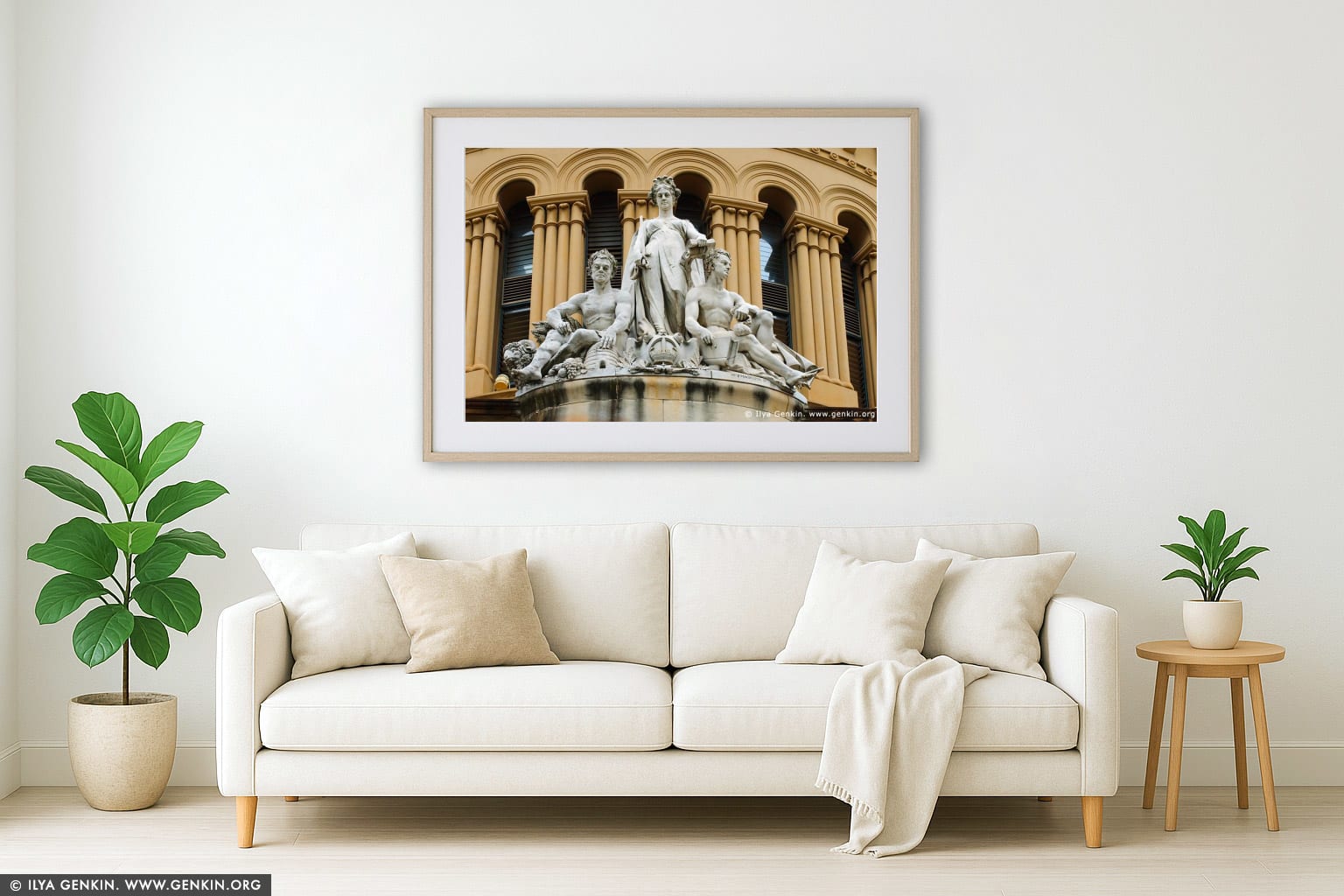 Queen Victoria Building (QVB) Architecture Details wall art in a luxury living room interior