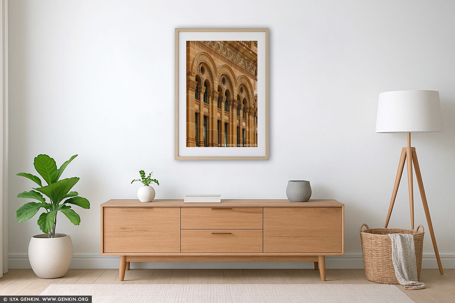 Queen Victoria Building (QVB) Architecture Details wall art in a luxury living room interior