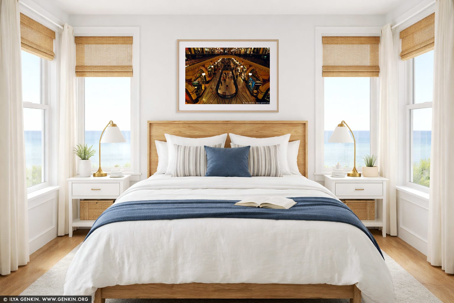 Interior of the Queen Victoria Building (QVB) wall art in a bedroom interior