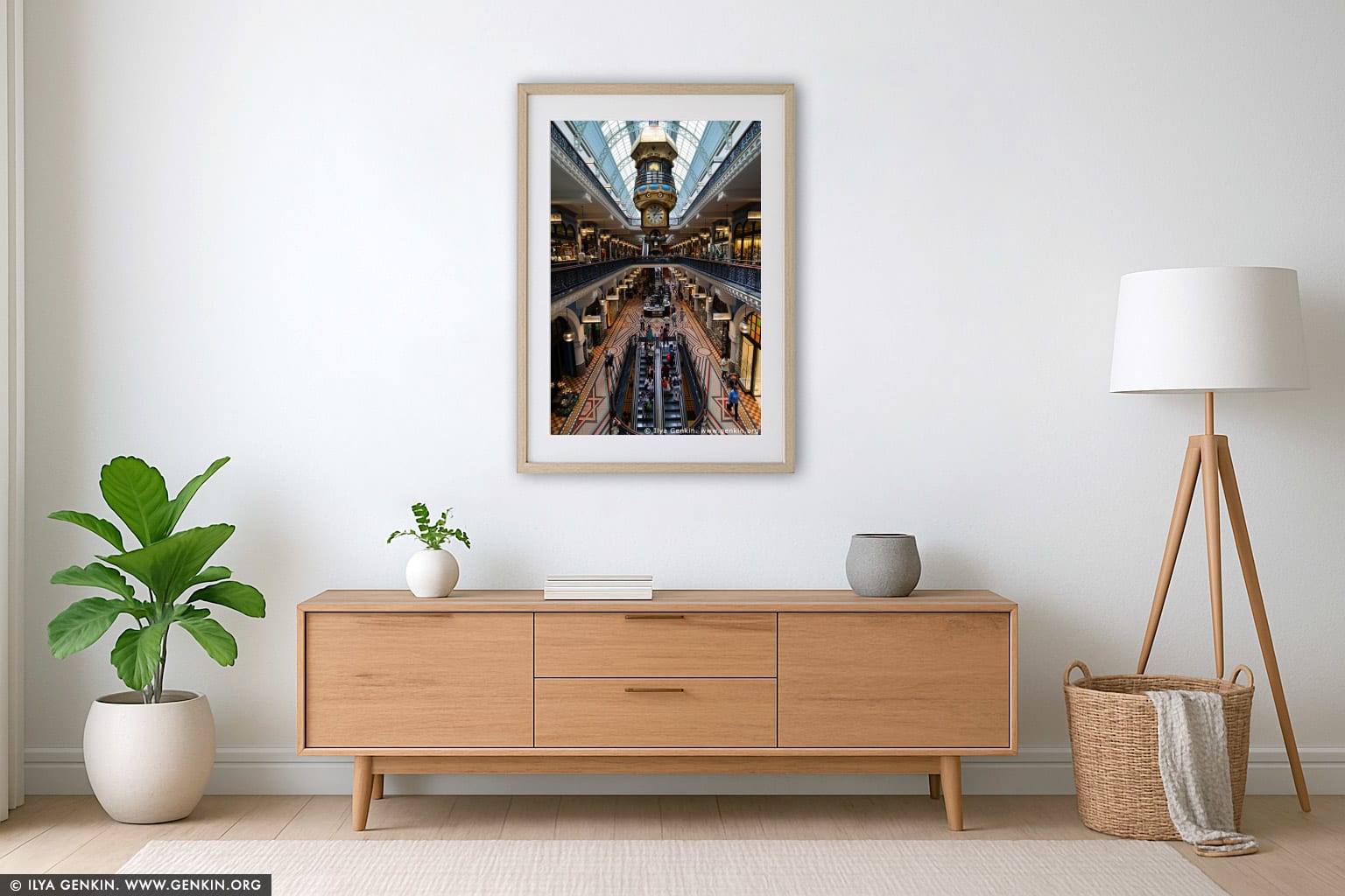 Great Australia Clock at QVB wall art in a modern living room interior