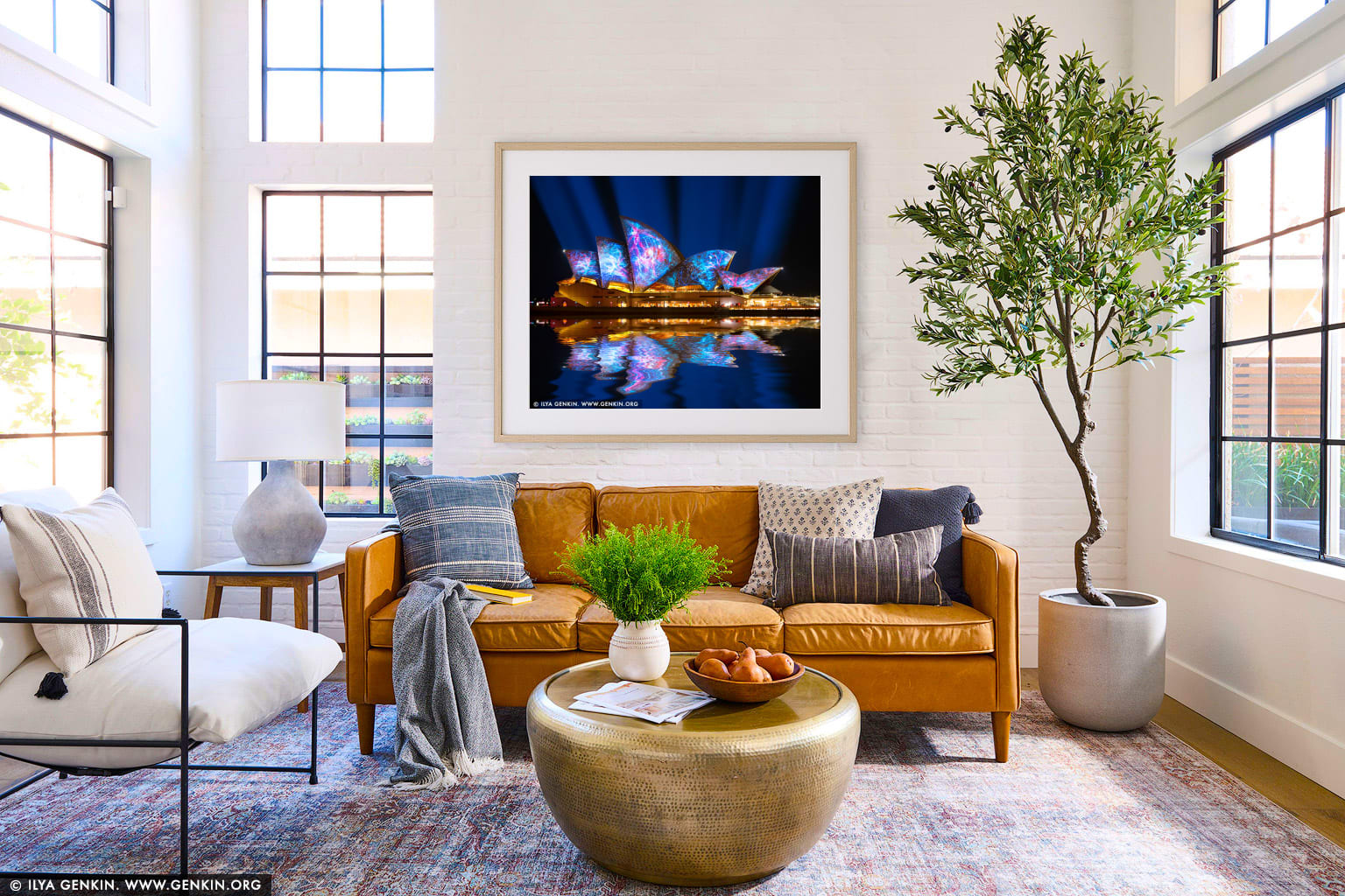 Vivid Sydney 2014 - Lighting of the Sails wall art in a contemporary living room interior