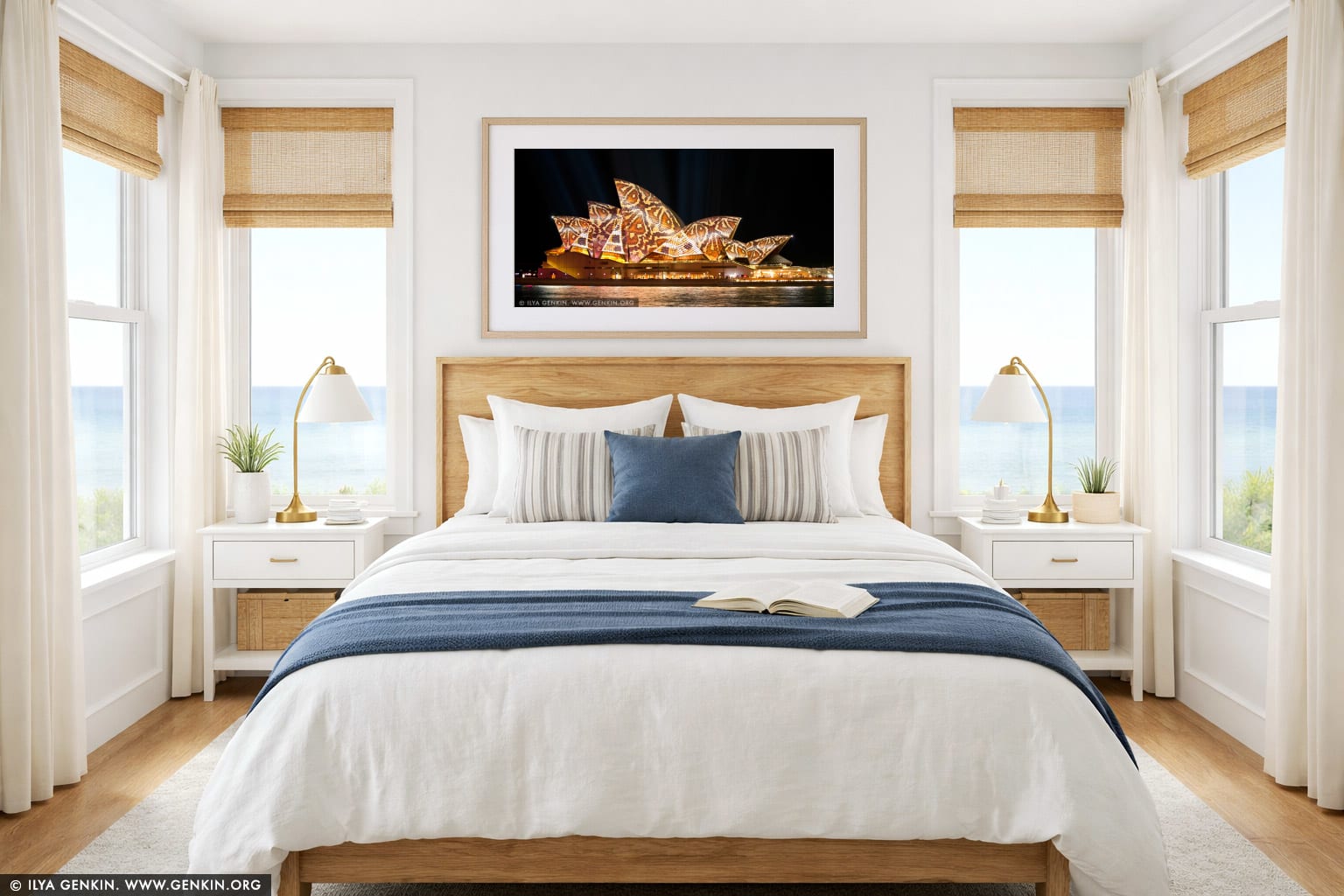 Vivid Sydney 2014 - Lighting of the Sails wall art in a bedroom interior