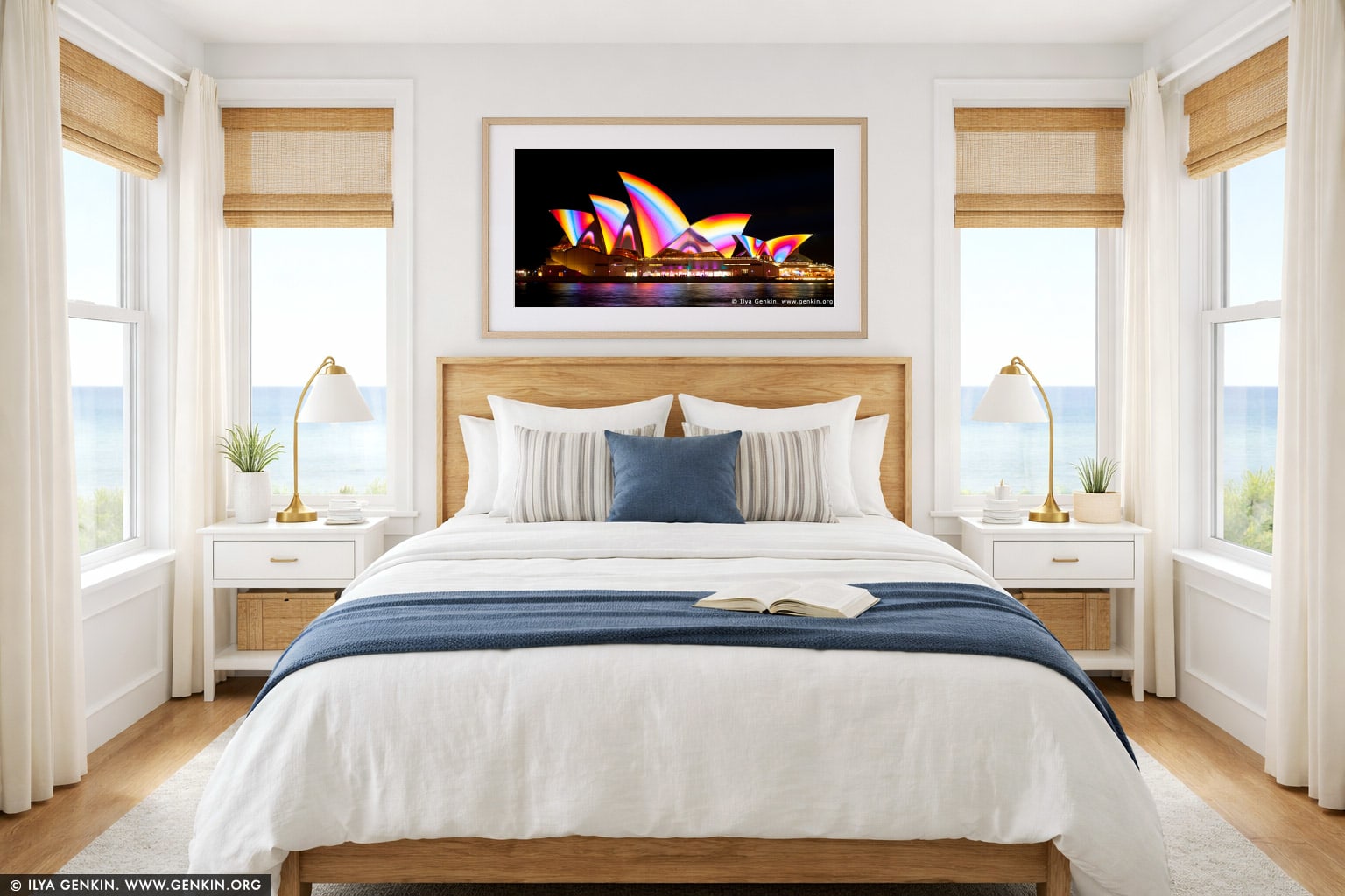 Lighting the Sails - Vivid Sydney 2011 wall art in a bedroom interior