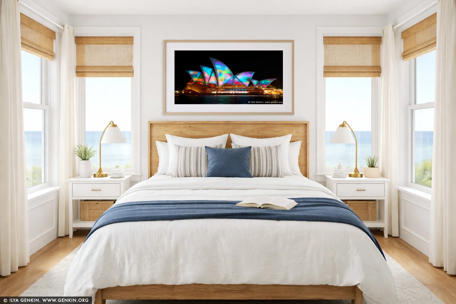 Lighting the Sails - Vivid Sydney 2011 wall art in a bedroom interior