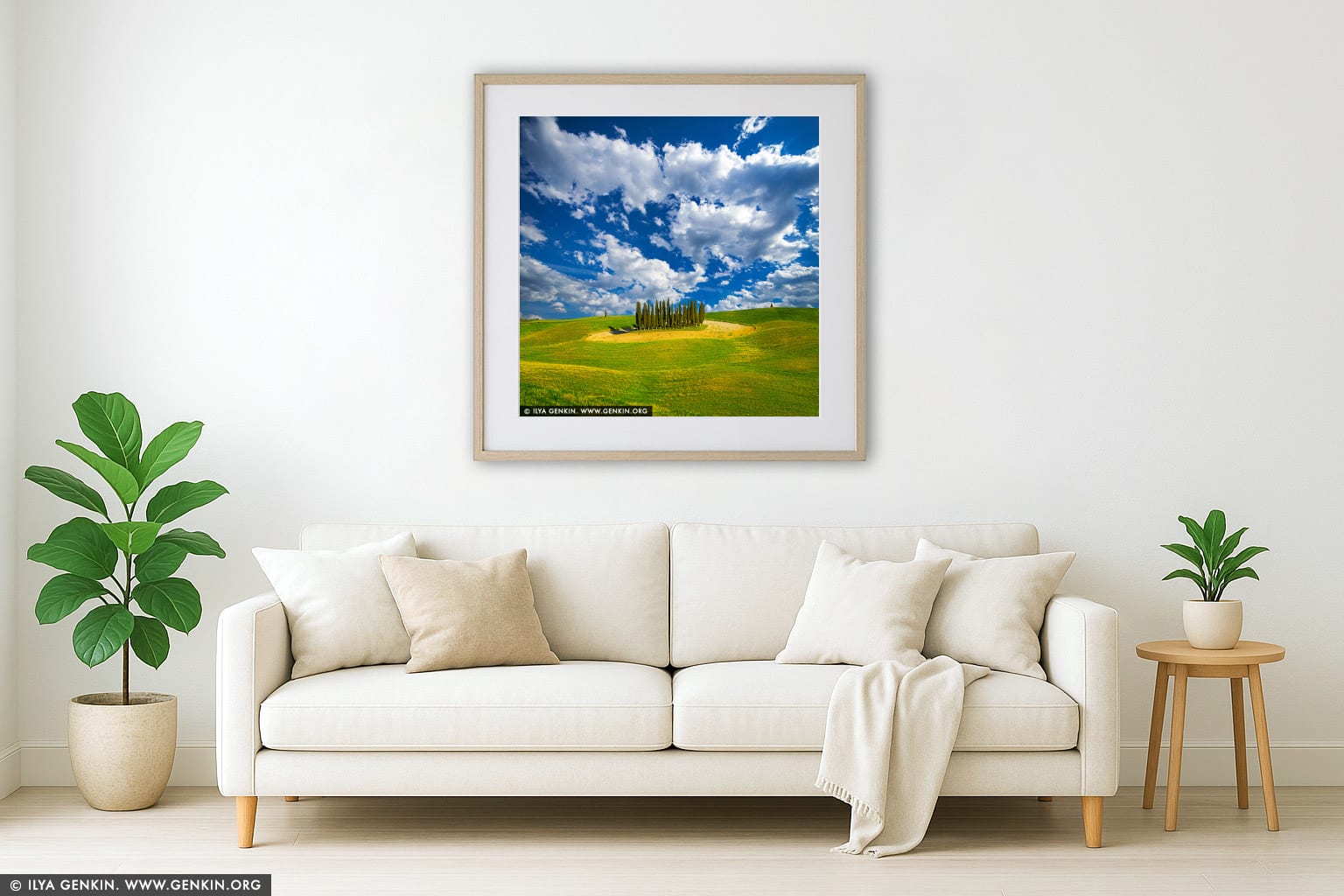 Cipressi di San Quirico d'Orcia #2 wall art in a modern living room interior