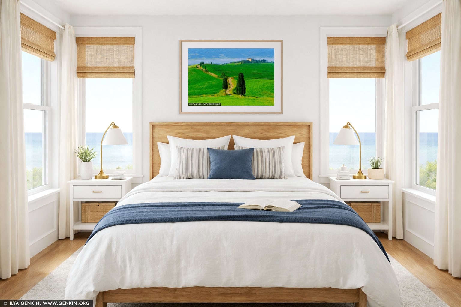 Elysian Path. Morning Light over Tuscany's Gladiator Road wall art in a bedroom interior