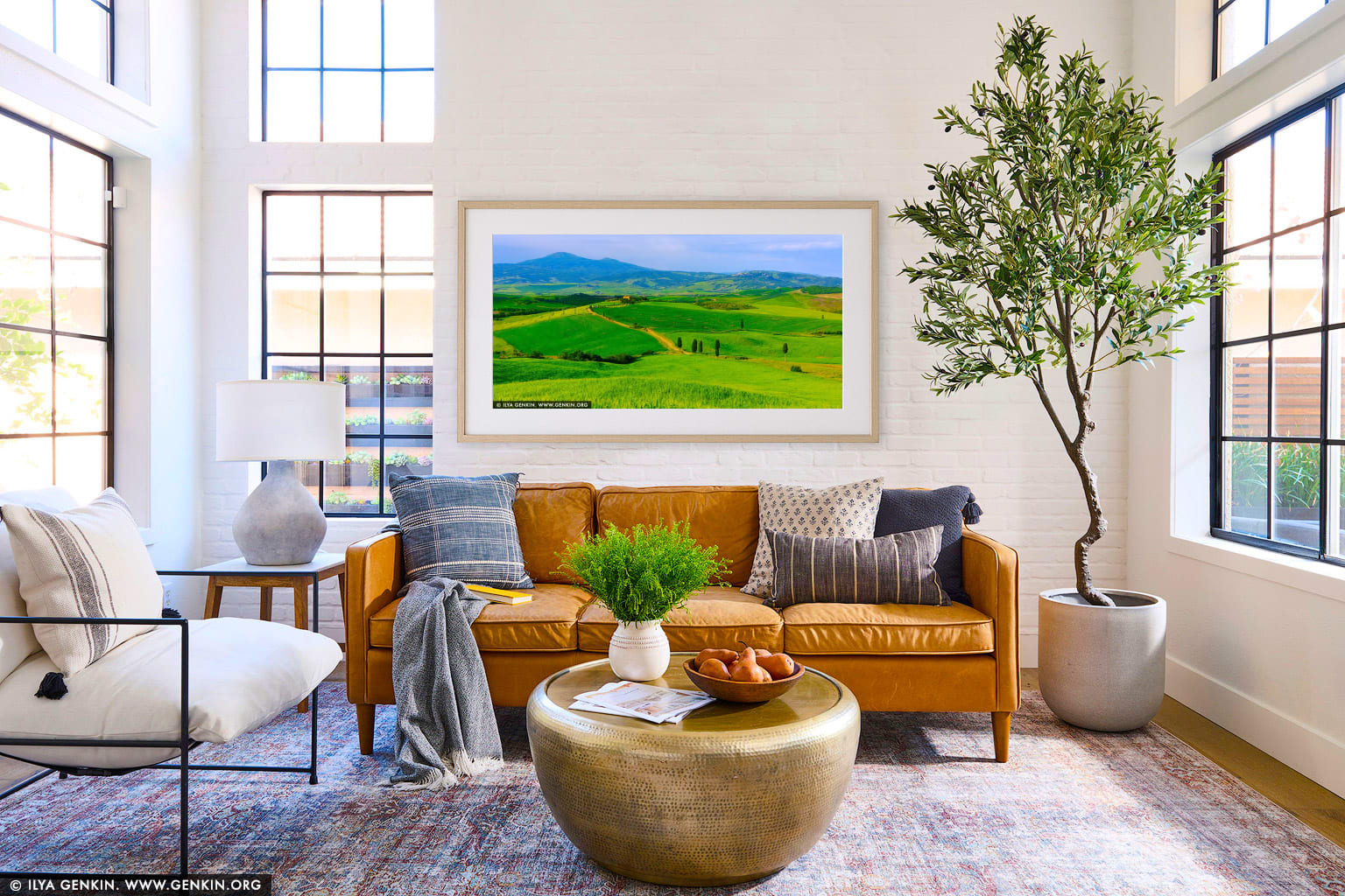 Tuscany's Eternal Dream. The Gladiator Road Unfolds wall art in a contemporary living room interior