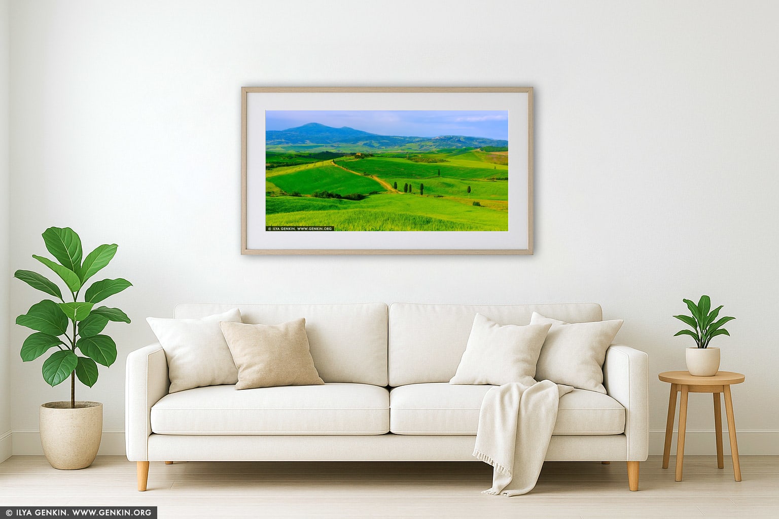 Tuscany's Eternal Dream. The Gladiator Road Unfolds wall art in a modern living room interior
