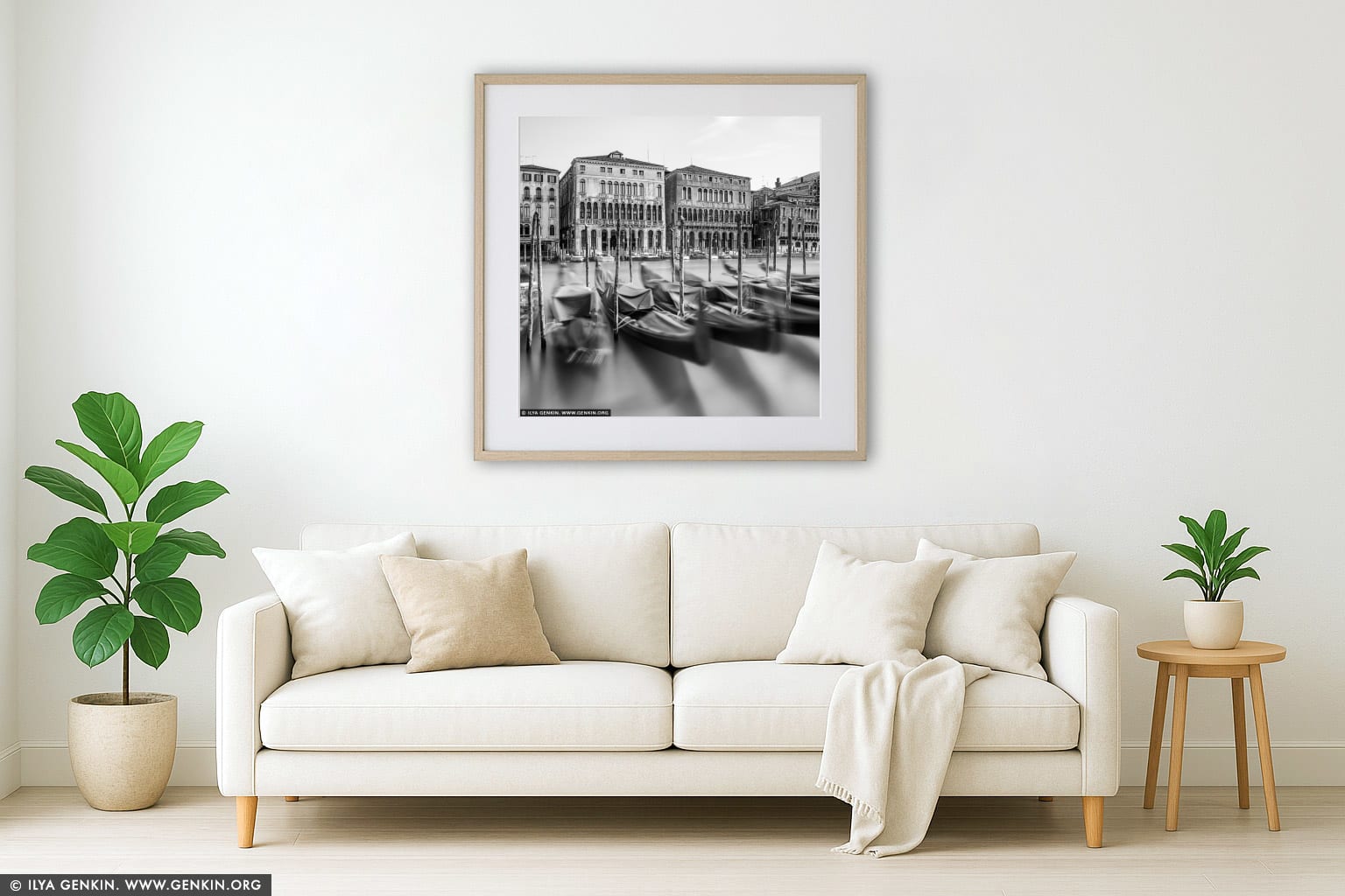 Venice Grand Canal, Study 3 wall art in a contemporary living room interior