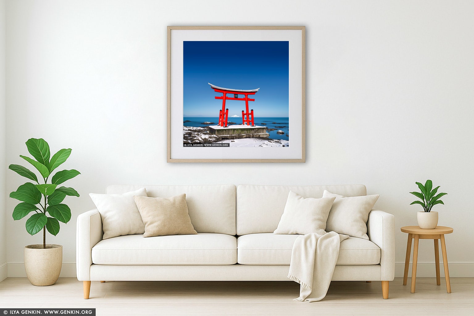 Torii Gate of the Toyosaki Konpira Shrine #2 wall art in a contemporary living room interior