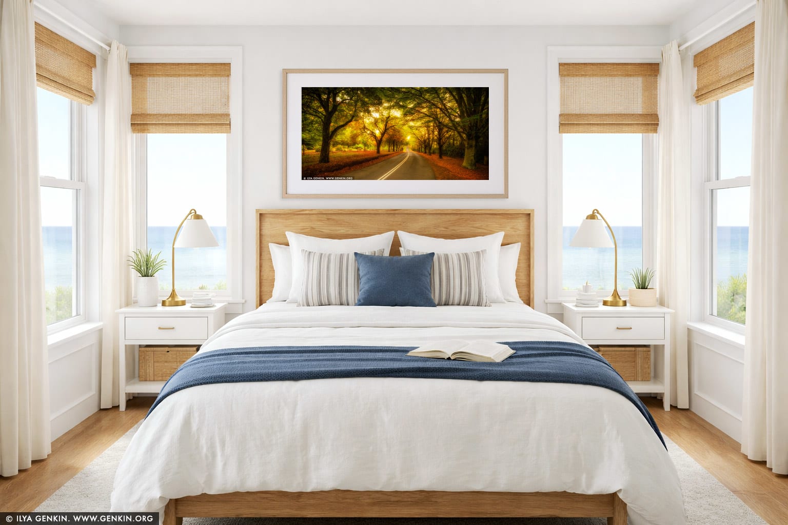 Autumn Avenue in Mount Wilson wall art in a bedroom interior