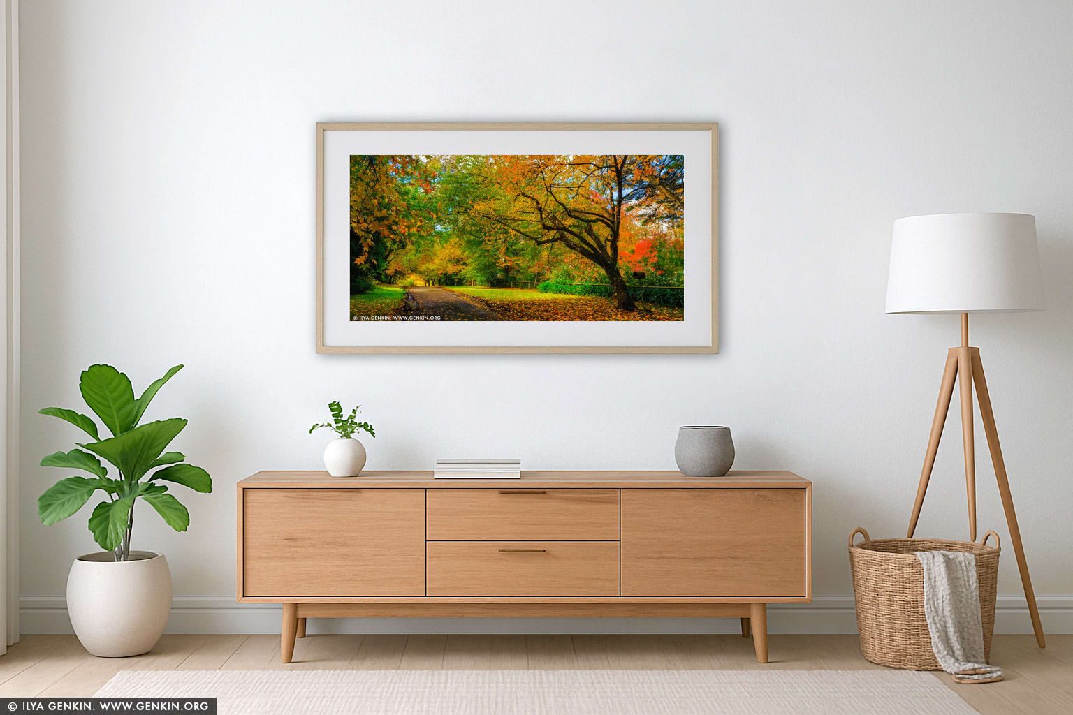 Mount Wilson Autumn Colours wall art in a luxury living room interior