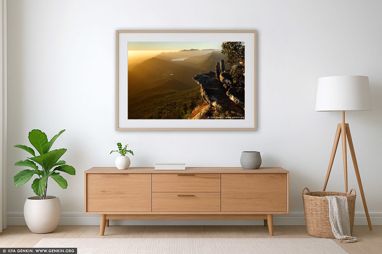 The Grampians National Park (Gariwerd) wall art in a minimalist living room interior