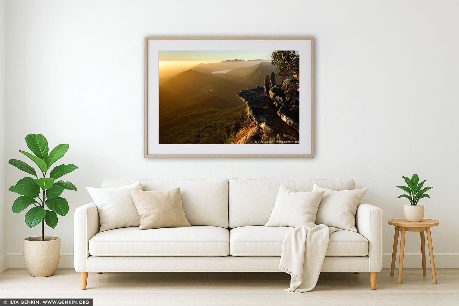 The Grampians National Park (Gariwerd) wall art in a modern living room interior