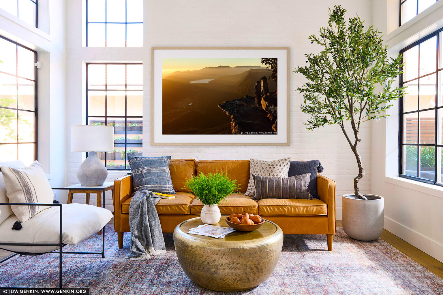 The Grampians National Park (Gariwerd) wall art in a minimalist living room interior