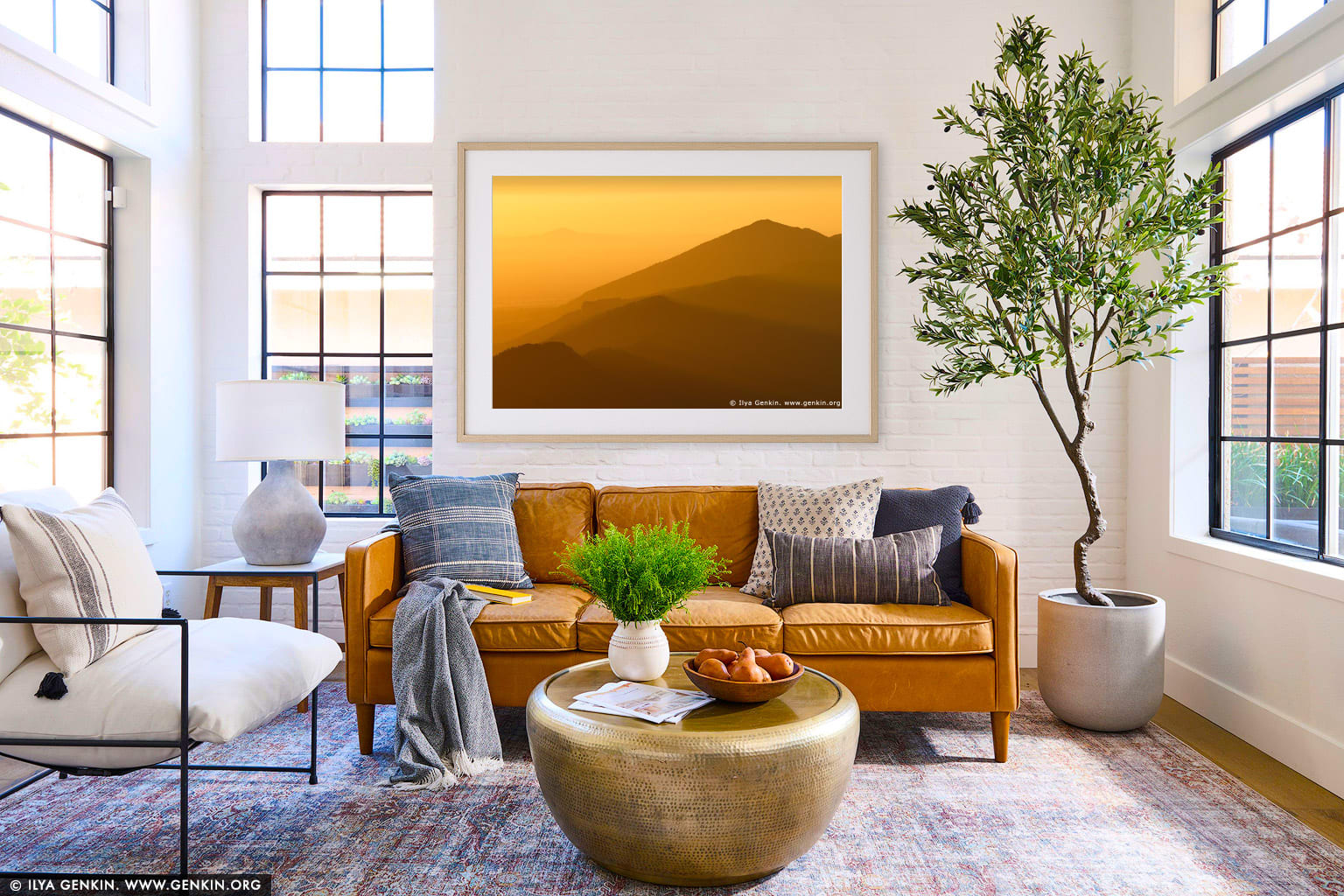 Morning Haze in the Grampians National Park (Gariwerd) wall art in a luxury living room interior