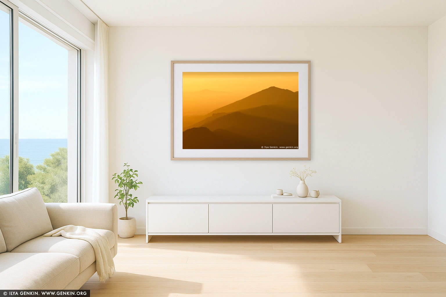 Morning Haze in the Grampians National Park (Gariwerd) wall art in a luxury living room interior